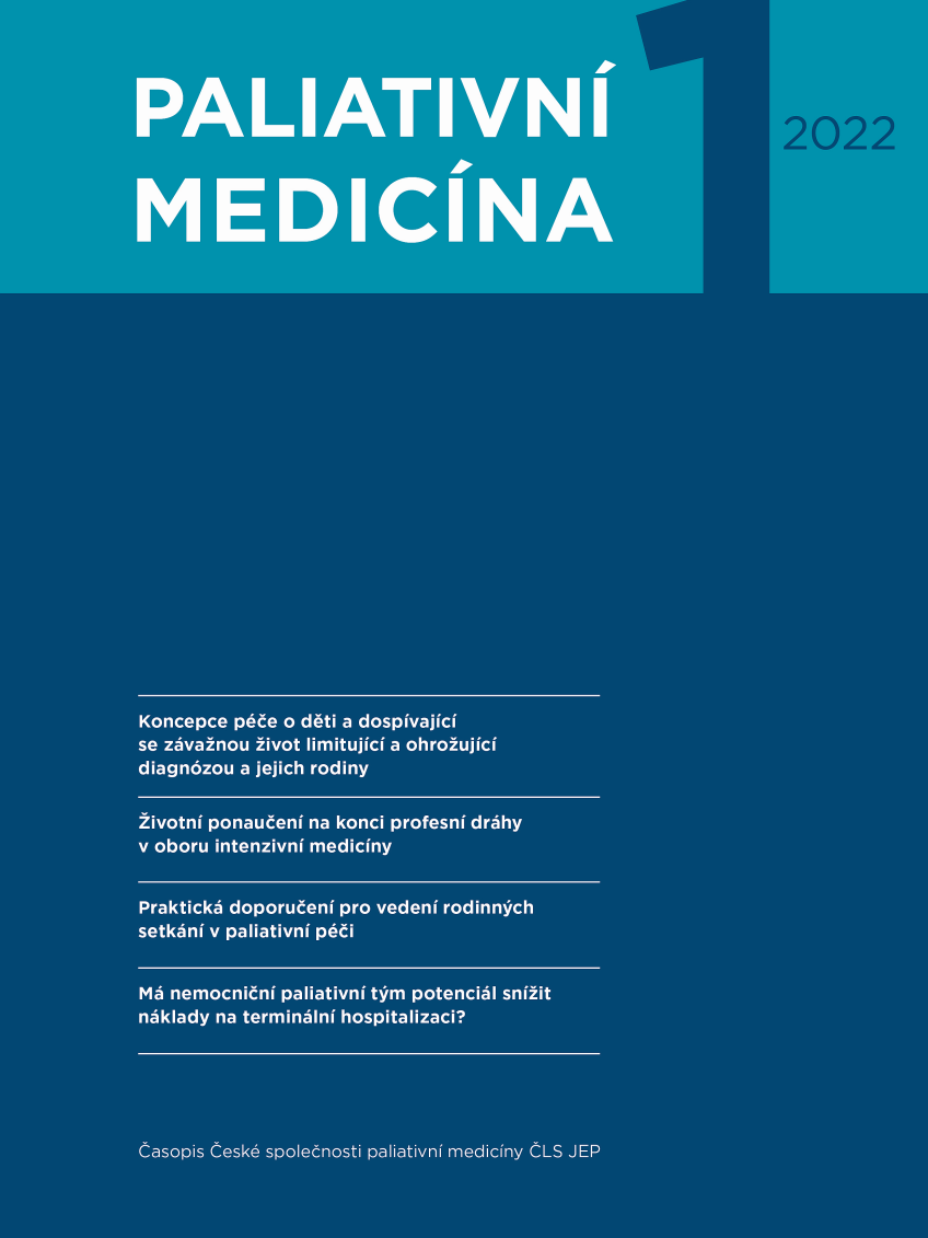 Obálka časopisu Paliativní medicína